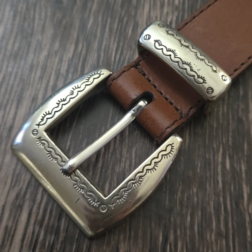 FOSSIL Women's Brown‎ Leather Silver Concho Sz S - 35